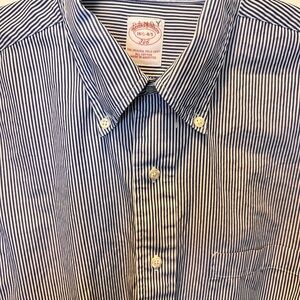 Brooks Brothers Blue Striped Men's Shirt Sz L 16 1/2-34/35
